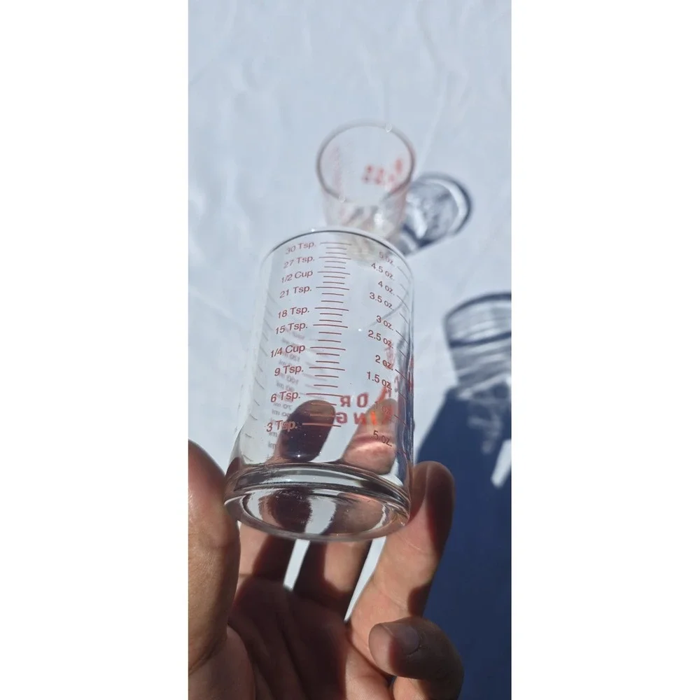Anchor Hocking 150 ml Glass Measuring Cup Set, Clear/Red Markings, 2-Piece
